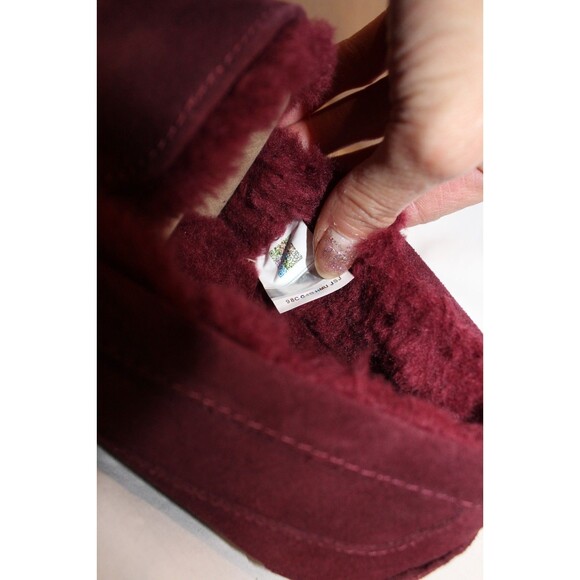 NIB UGG Men's ASCOT Suede Shearling Lined Slip On Moccasin Slippers WINE SZ 9 - Picture 5 of 5